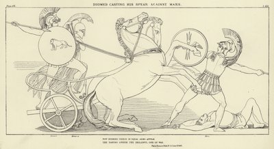 Diomède lançant sa lance contre Mars - John Flaxman